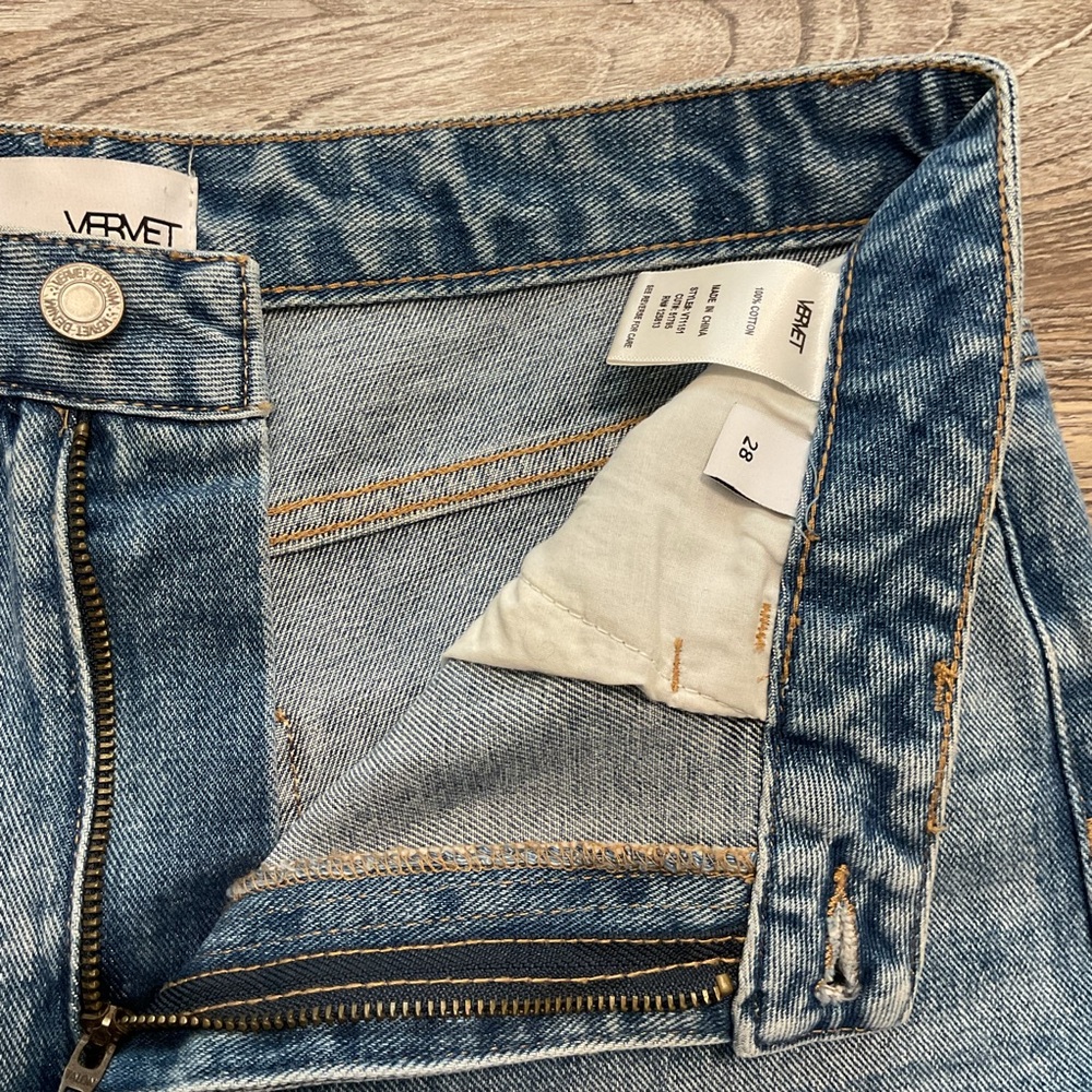 Vervet Rendition Emma Distressed Mom High Rise Light Ribse Cotton Ankle Jeans 28 - Picture 9 of 12